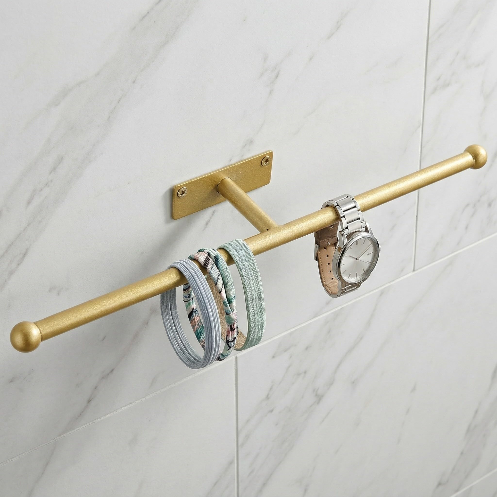 TOPBATHY 4 Stück Wandhängender Schmuck Organizer aus Robustem Eisen in Gold Platzsparender Schmuckhalter für Halsketten Ohrringe und Brillen im Dekorativen Nordischen Stil für Schminktisch