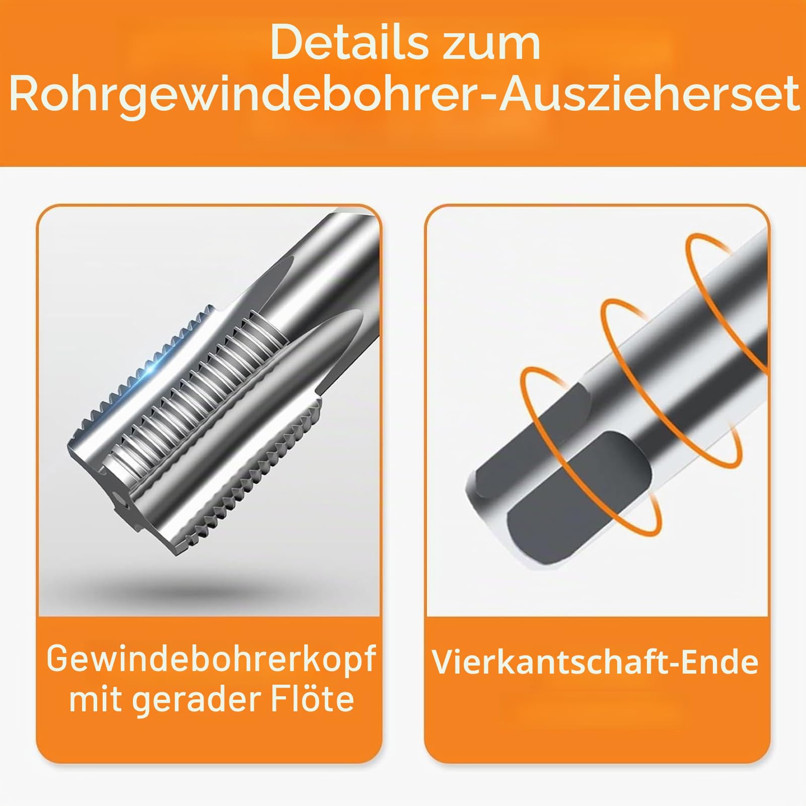 NPT Rohrgewindebohrer Set 6 teilig 1 Zoll 3/4 1/2 3/8 1/4 1/8 Zoll Gewindeschneider Innengewinde