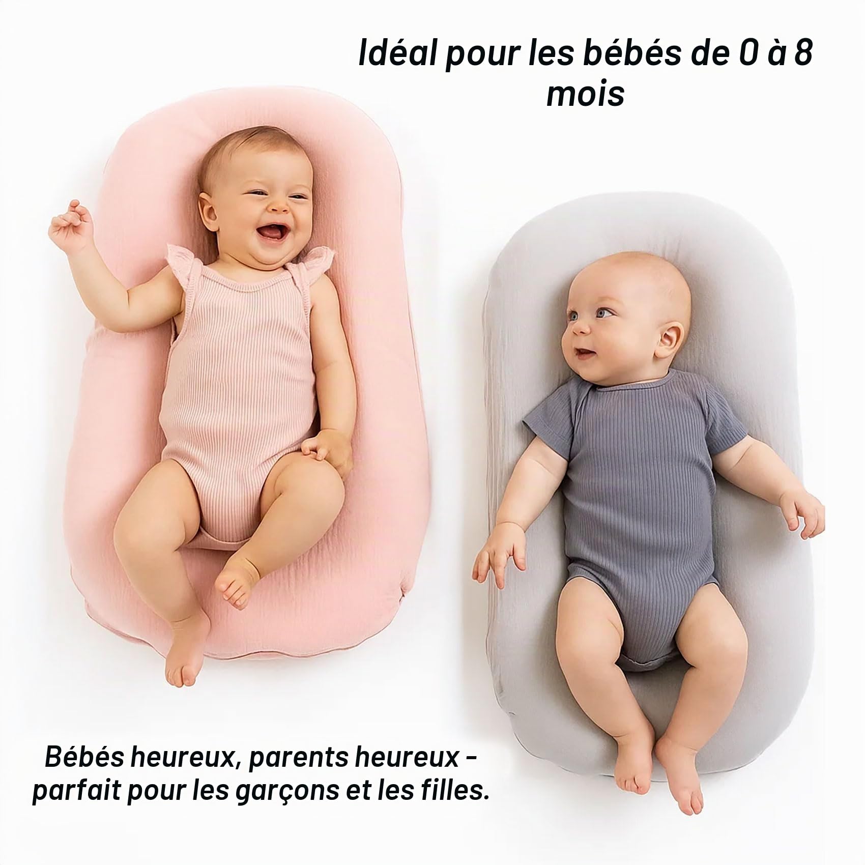 PaLulli® LuliNest - Nid pour bébé en coton bio avec housse amovible - Cocon douillet pour nouveau-né et nourrissons - Sûr, confortable et facile d'entretien