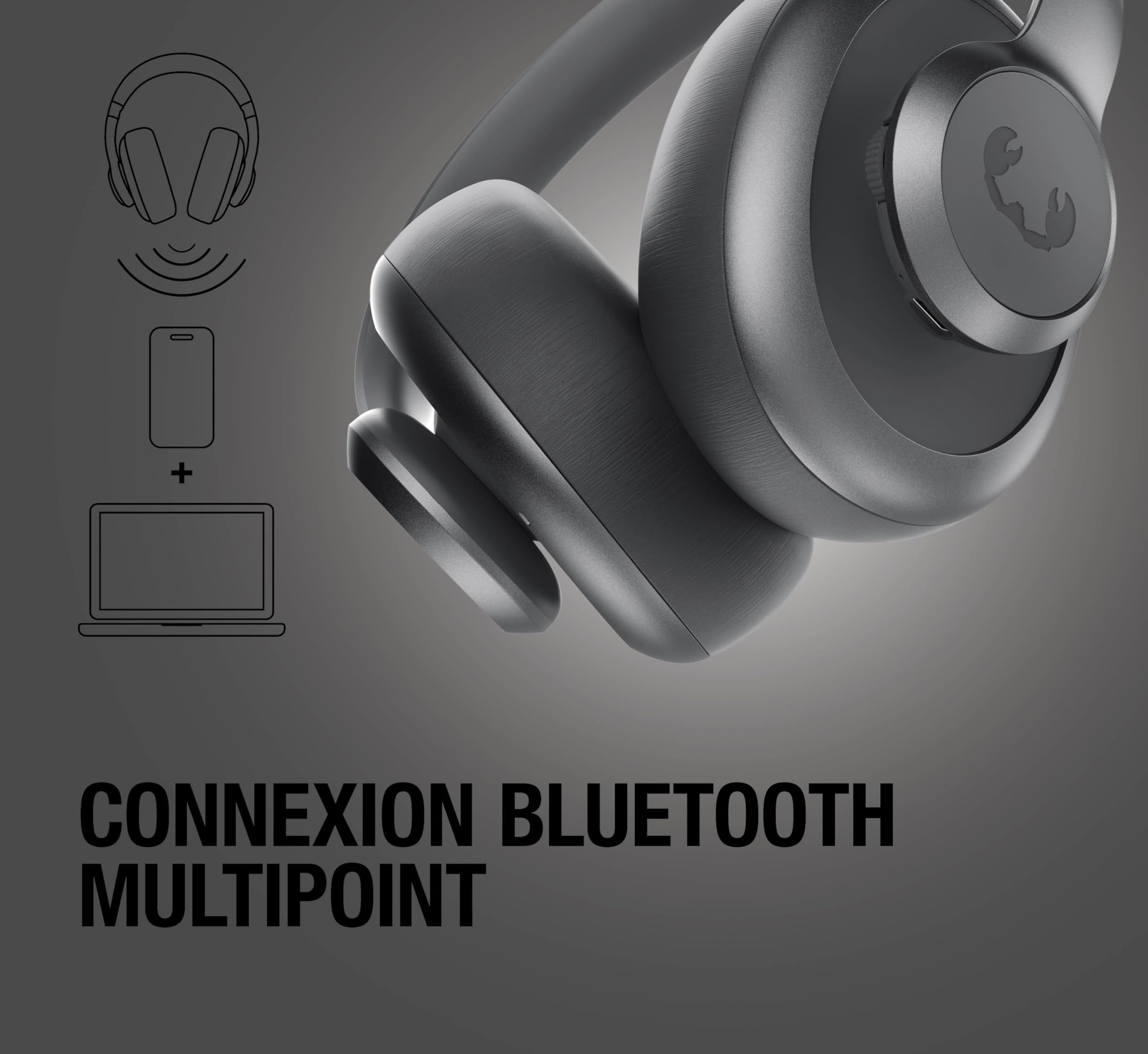 Fresh 'n Rebel Clam Blaze 2, Casque sans Fil Circum-auriculaire, 80 h d’autonomie, Bluetooth 5.3, Application My Sound, Microphone intégré, Pliable, Boutons cliquables, Charge Rapide (Storm Grey)