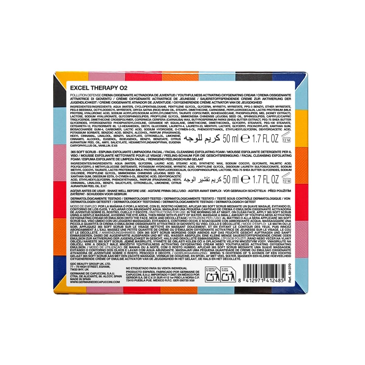 Germaine de Capuccini | EXCEL THERAPY O2 - Pack Crema Pollution Defense 50 ml + 365 Soft Scrub 50 ml - Oxigenación y defensa antipolución - Exfoliación diaria suave