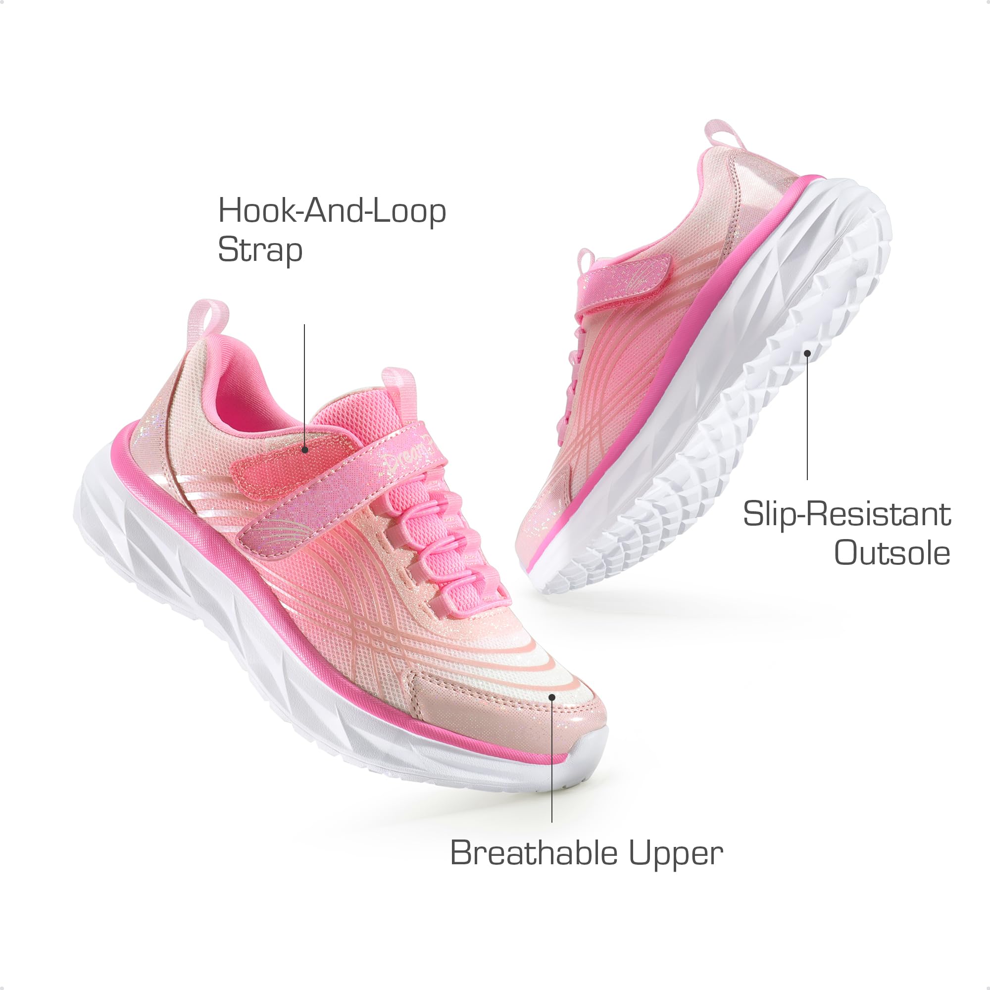 DREAM PAIRS Scarpe sportive per ragazze Sparkle Scarpe casual per passeggiate per ragazze