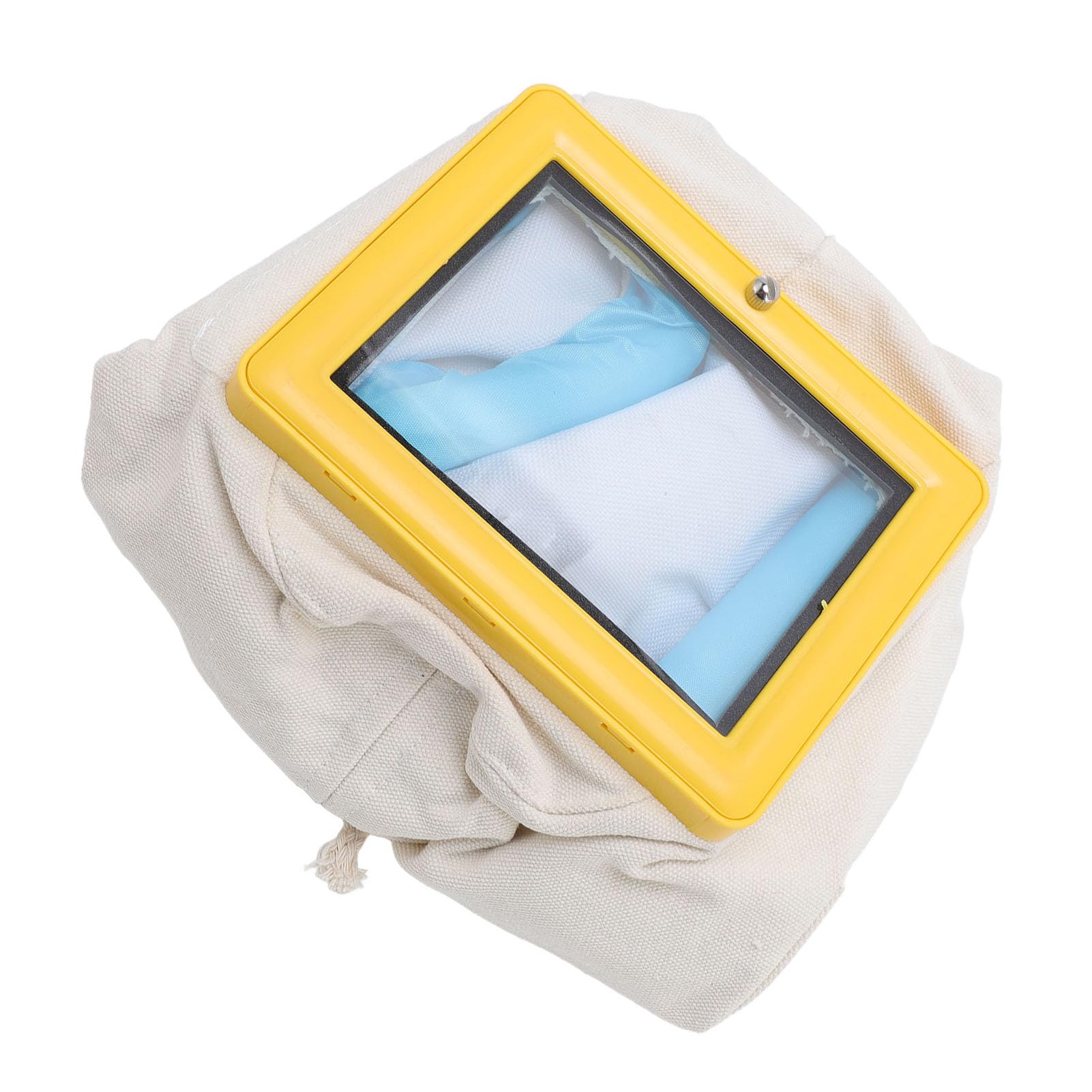 Casco protector para chorro de para pintura en aerosol, corte y limpieza, con lente de vidrio de doble capa, construcción de ABS, capó con marco amarillo con chal, entrada de