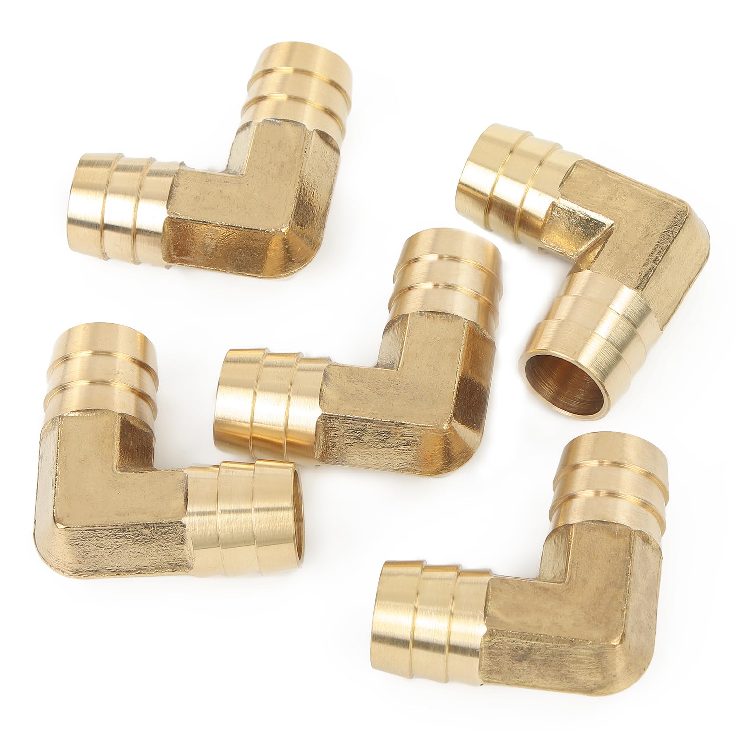 Ltwfitting Hose Id 1 : 5/8, Hose Id 2 : 5/8(7Mm) 90 Deg Elbow Brass Barb Fitting 5/8-Inch X 5/18-Inch (16Mm) Hose Id Air/Water/Fuel/Oil/Inert Gases (Pack Of 5)