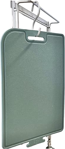 Miniatura 9 de Tabla de cortar de silicona gruesa de doble cara hecha en Corea, 14.3 x 9.7 pulgadas, diseño plegable, mango de agarre para goteo apto para