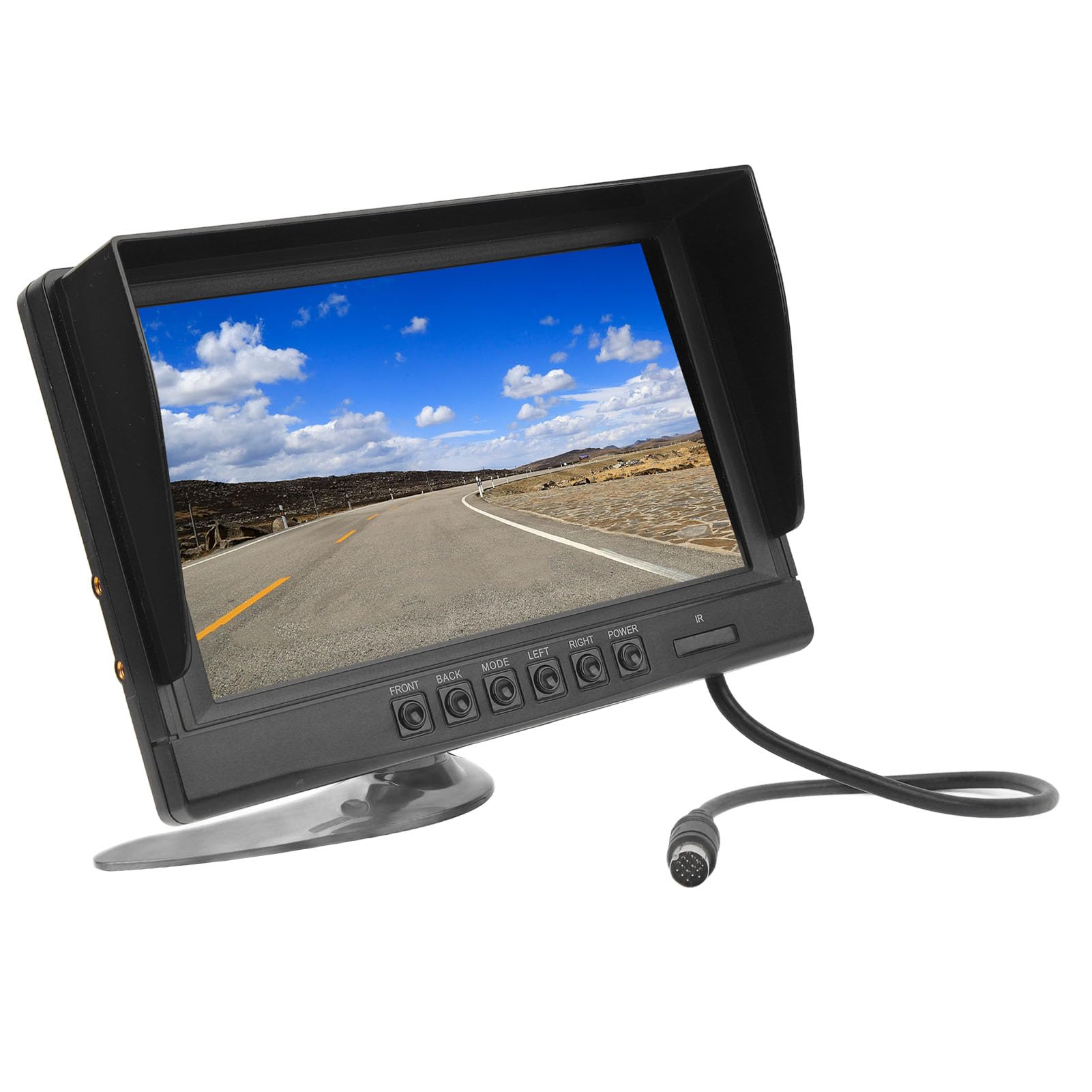 Monitor de cámara de respaldo IPS HD de 9 pulgadas con entrada de video de 4 vías, visión trasera y pantalla de marcha atrás para camiones, caravanas, remolques y automóviles de pasajeros