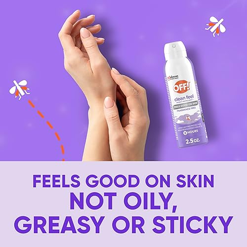 Miniatura 3 de OFF! Clean Feel - Aerosol repelente de insectos de tamaño viaje, sin fragancia para una protección duradera contra mosquitos y garrapatas, 2.5 onzas