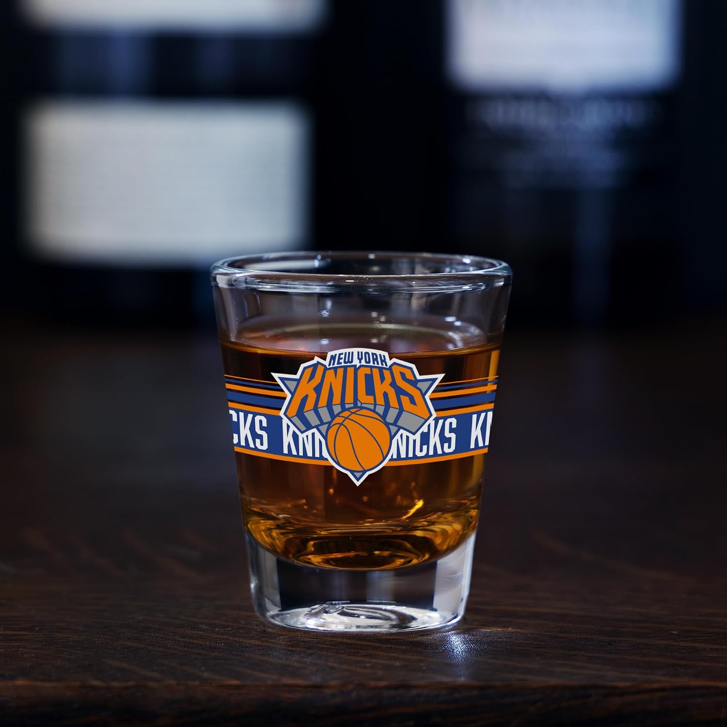 Rico Industries NBA Basketball New York Knicks Standard 1.7oz Shot Glass Durable Barware for Game Day & Home Bars