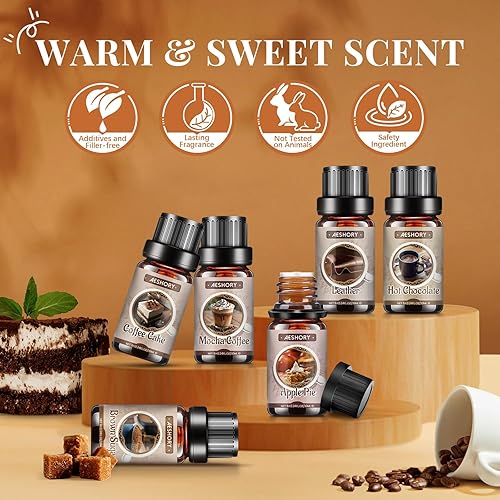 Miniatura 2 de Juego de aceites esenciales de panadería, aceites aromáticos de 6 x 0.3 onzas líquidas para difusores del hogar, fabricación de velas y jabón,