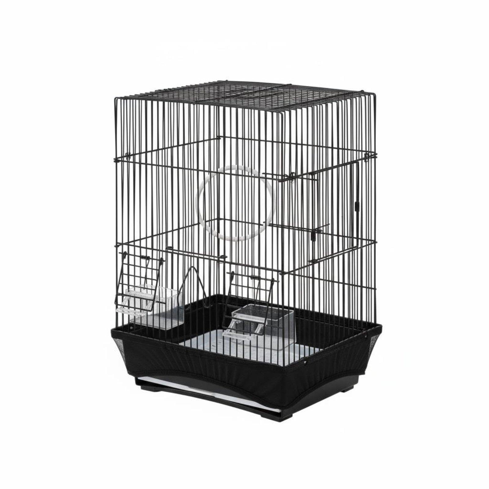 CALANDIS Bird Cage Net Cover Reduces Mess Bird Cage Skirt Stretchable Design Birdcage Skirt Mesh Netting Black L | Cages | Bird Supplies-image-18