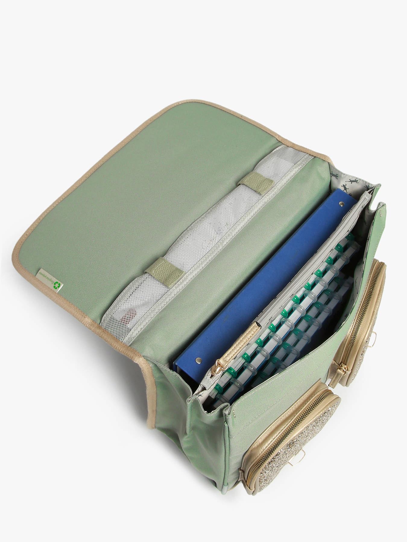 Cameleon Cartable scolaire Vert 38cm Vintage Fantasy avec 2 compartiments - Idéal pour l'école primaire et la rentrée scolaire en CP, CE1 et CE2 pour fille et garçon