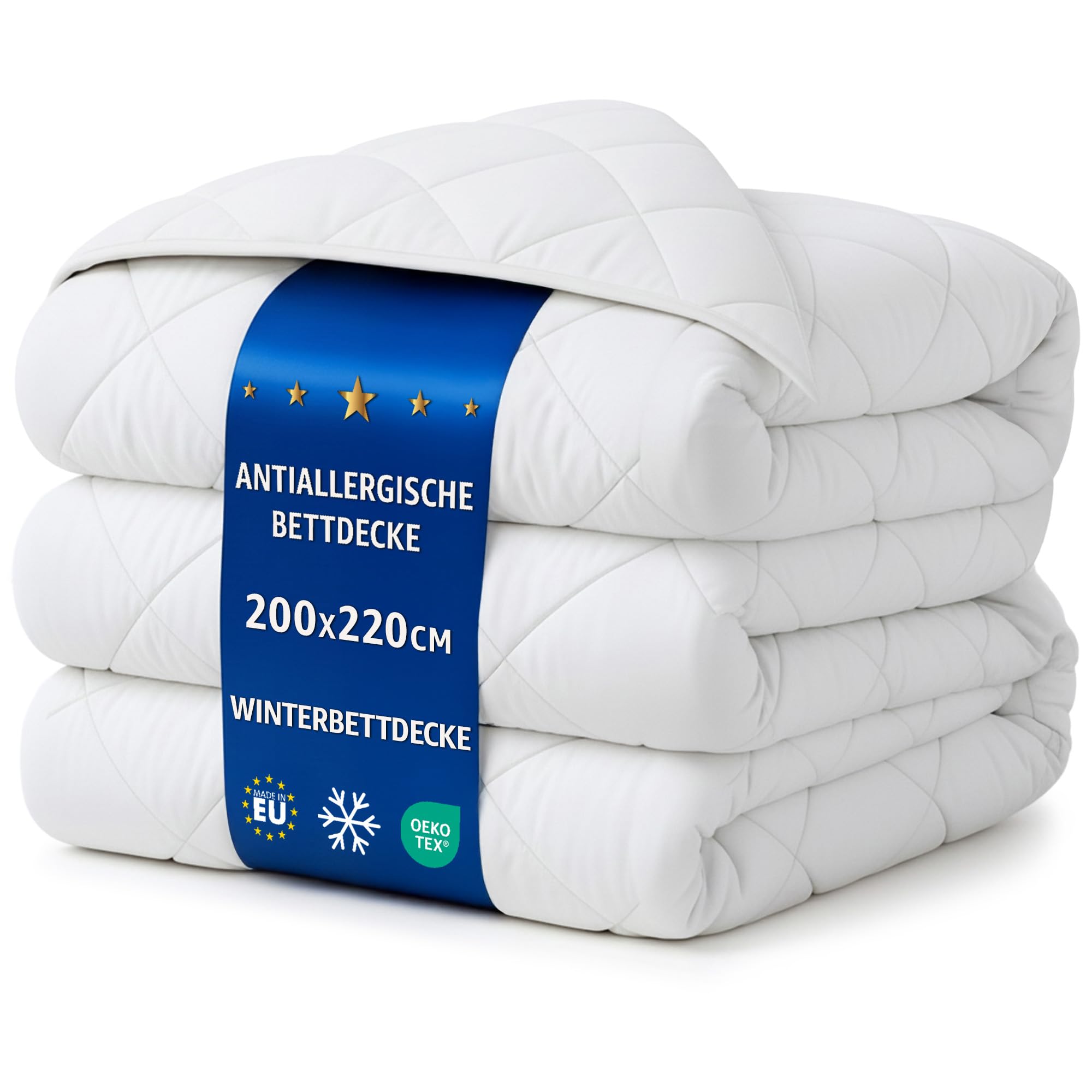 Bettdecke 200x220 Winterbettdecke – Weiche warme Steppbettdecke Schlafdecke für Allergiker, kuschelige Decke mit Füllung, Oeko-Tex Zertifiziert, waschbar