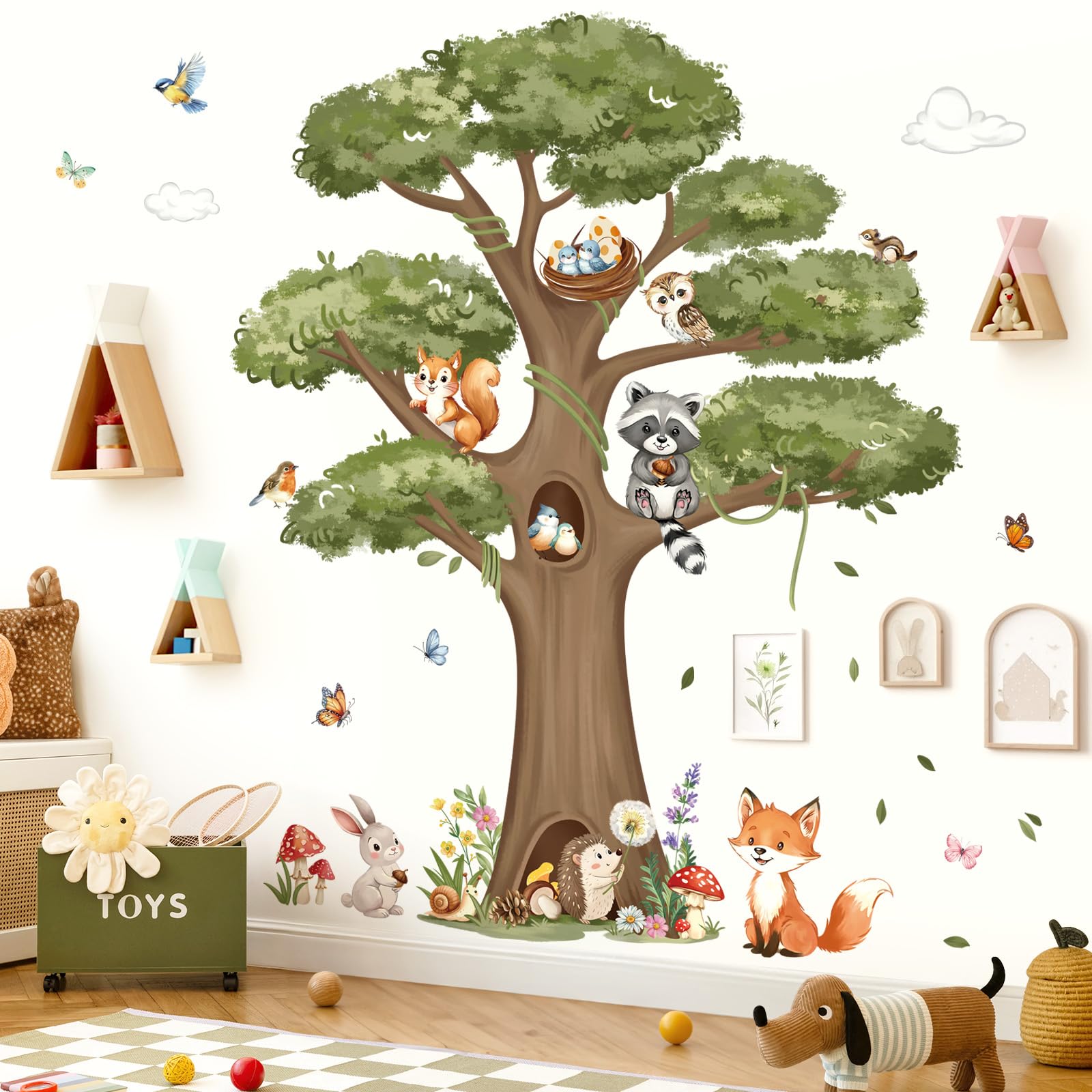Little Deco DL312 - Adesivo da parete per cameretta bambini, motivi coniglio, volpe e topo