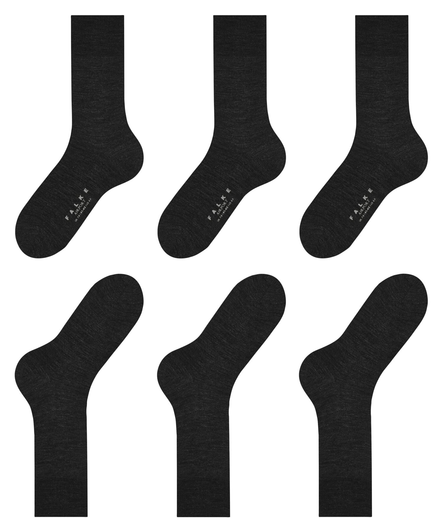 Falke Herren Socken Airport Multipack M So Wolle Baumwolle einfarbig 3 Paar – Bild 5