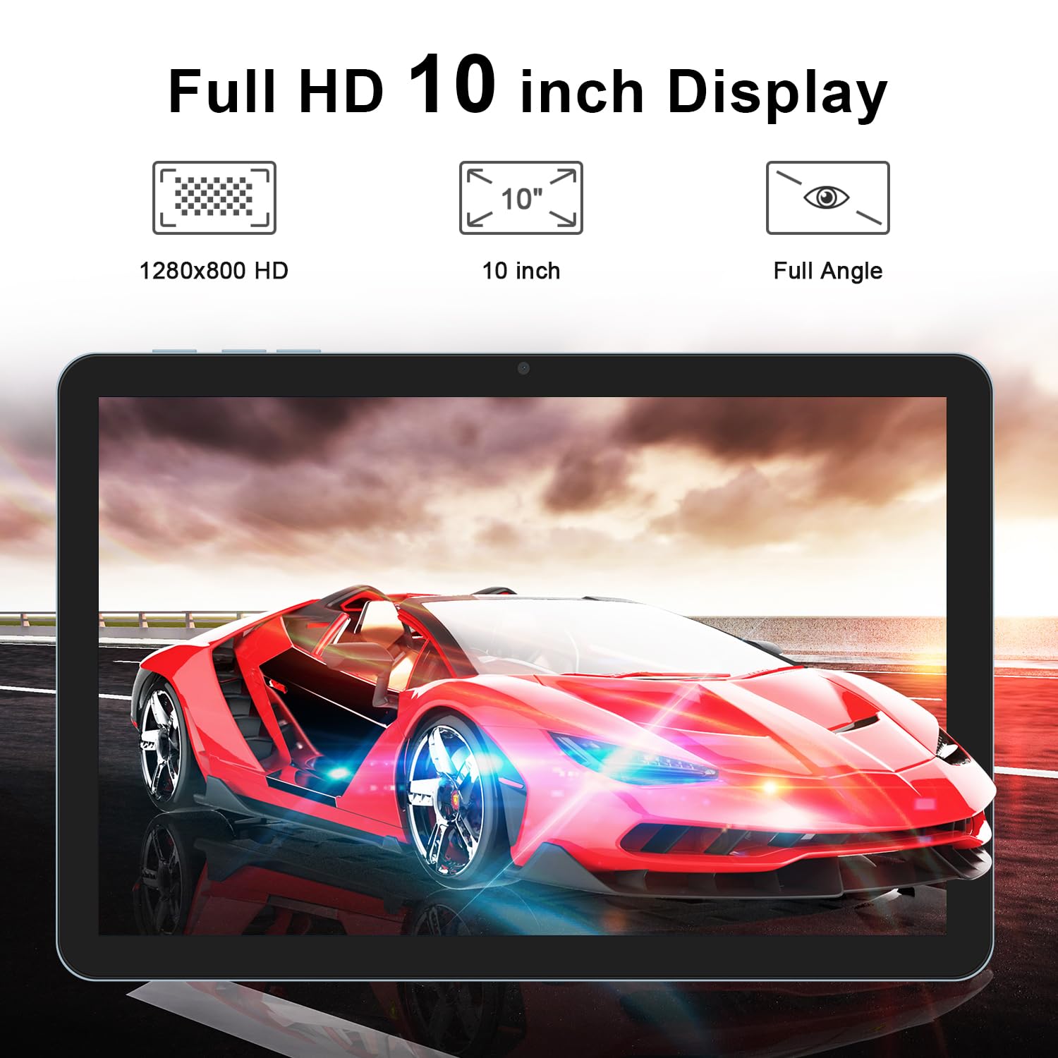 Tablette 10 Pouces, Tablette Tactile avec 2 Go RAM+32 Go ROM (1TB TF), 5100 mAh,Android Tablettes,Gris