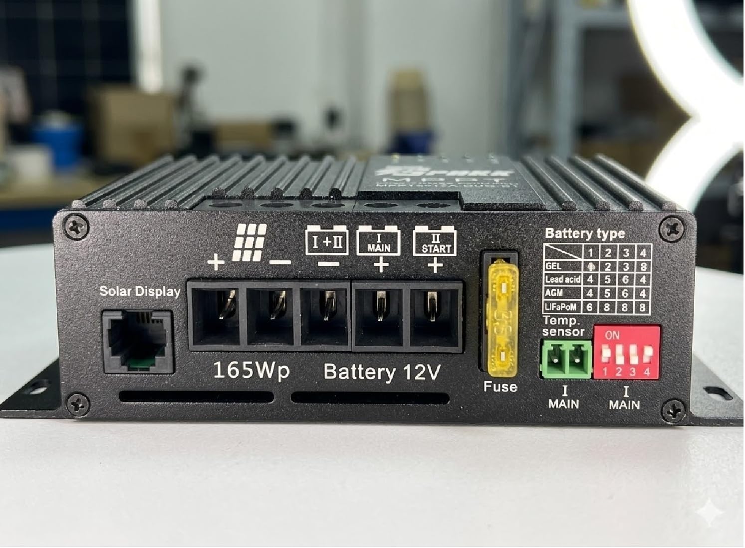 Spark, regolatore di carica solare MPPT a doppia batteria, 12 V, per camper, roulotte, rimorchio, adatto per sigillato, gel, allagato, batteria al litio opzionale unità display remoto dongle bluetooth