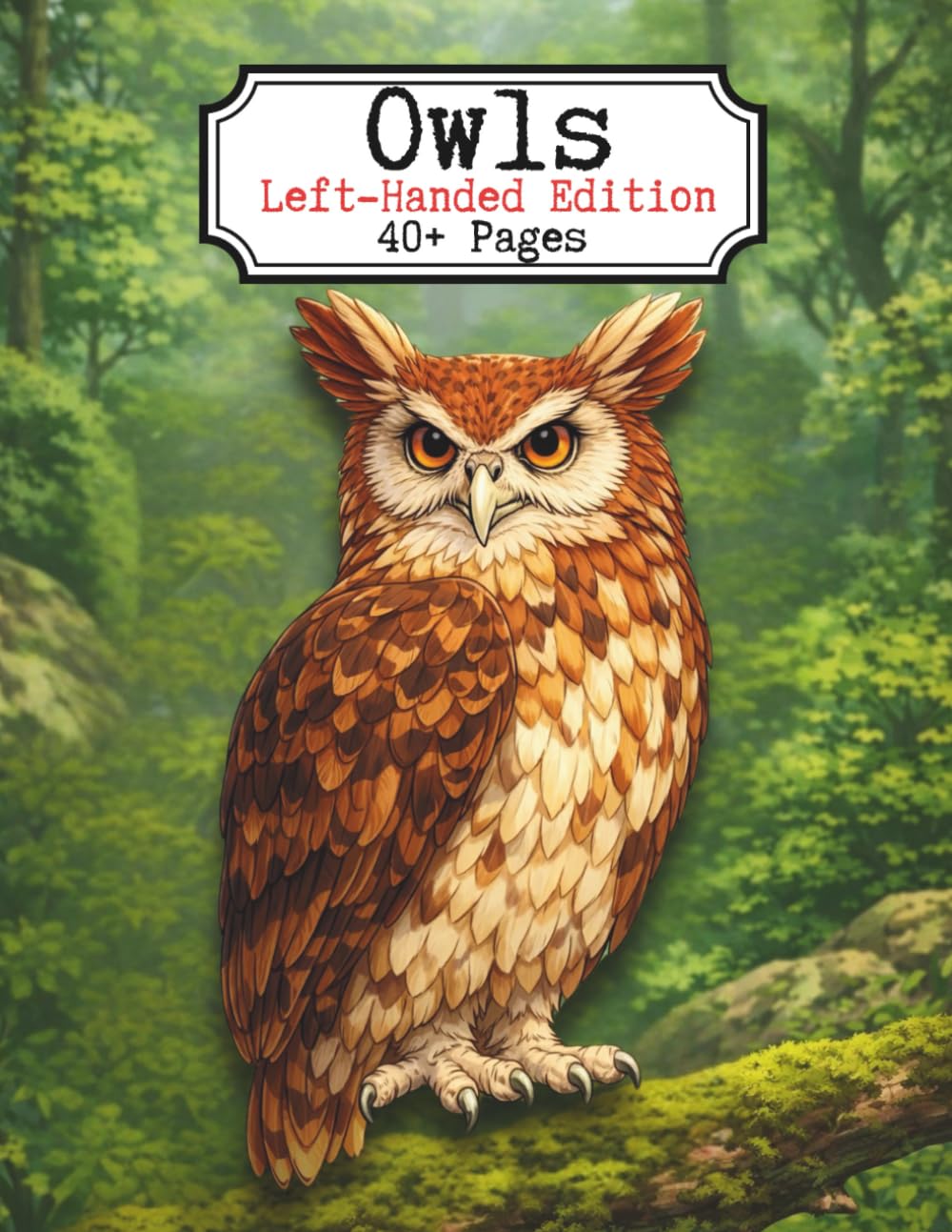 Owls Left-Handed Edition: A Detailed Adult Coloring Book Featuring 40+ Owl Illustrations, Nocturnal Birds, Expressive Faces, Intricate Feathers, and ... Line Art for Relaxation and Creative Focus