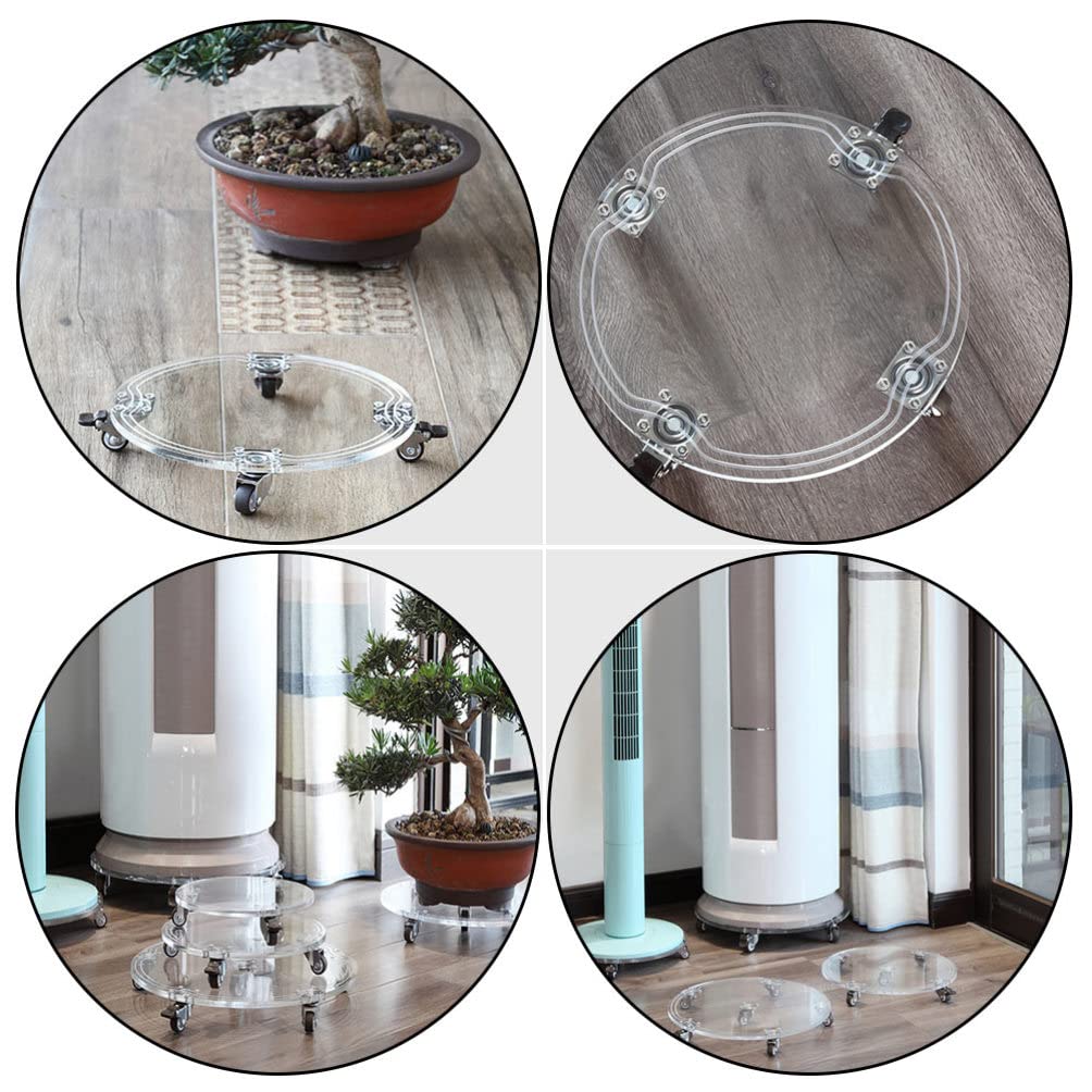 YARNOW Vassoio per Piante con Ruote Movibile Portavasi con Contenitore per Design Elegante Sottovaso per Fioriere da Giardino capacità Leggero e Pratico per Interni Ed Esterni