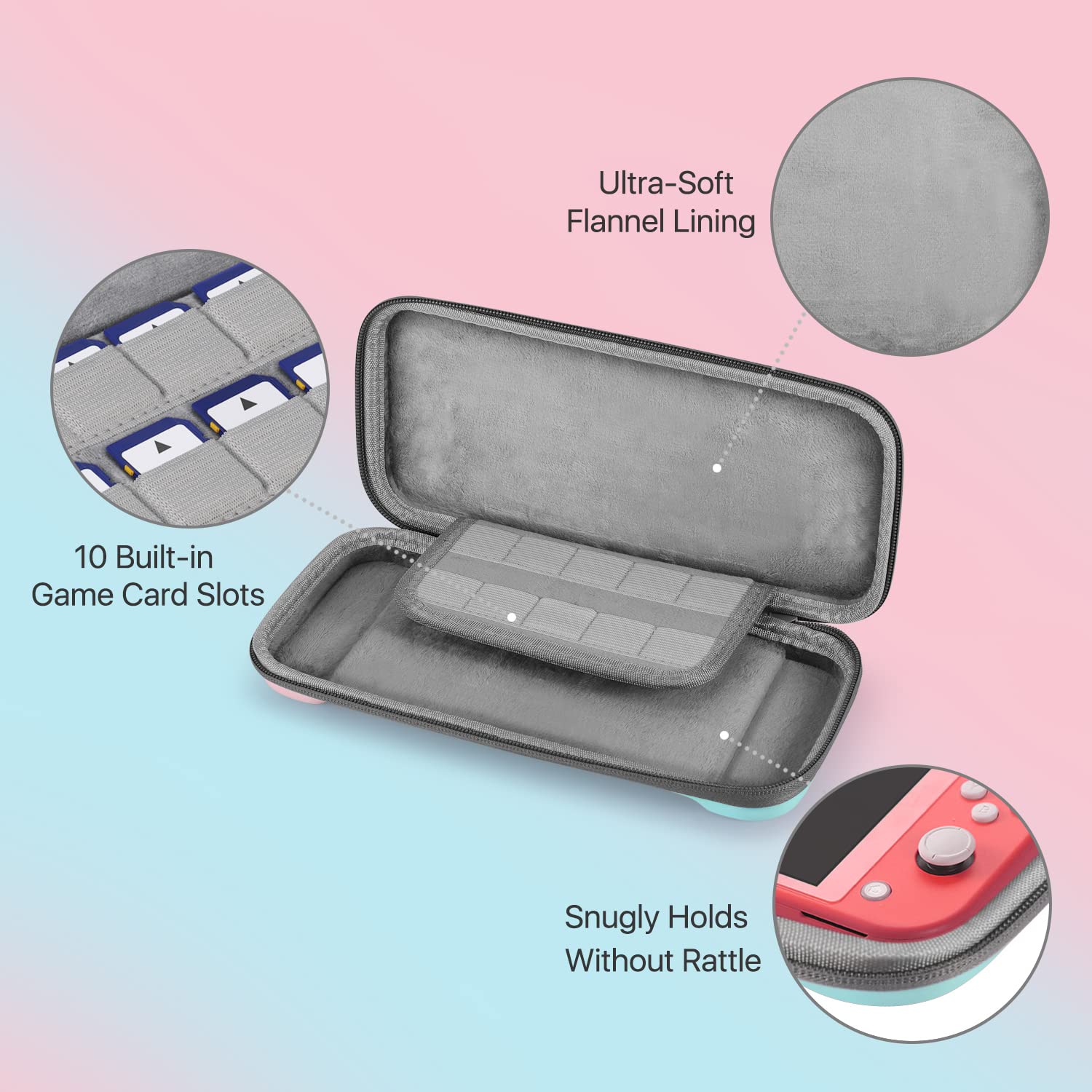 Amazon.com: TNP Carrying Case for Nintendo Switch Lite, Pink Blue