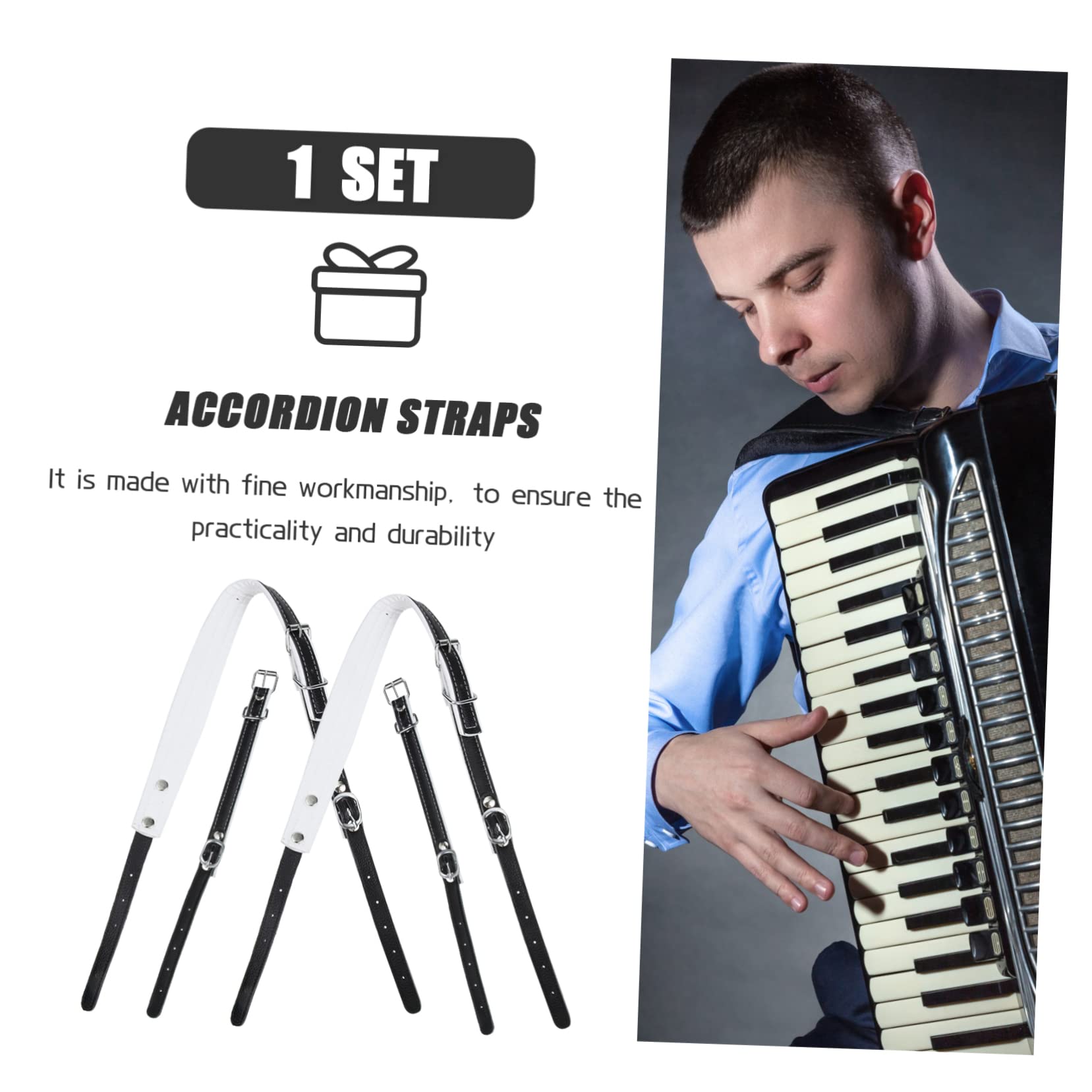 Cinghie Per Fisarmonica - Doppia Pelle PU Universale Per Basso - Ricambio 10cm - Foto 14