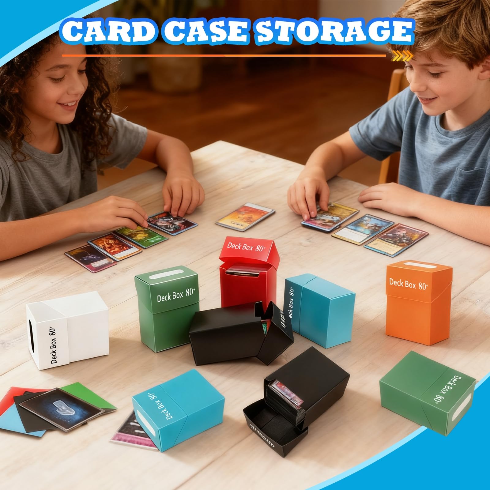 18 kolorowych pudełek na karty, pudełko na 80+ kart z pojedynczym rękawem, Deck Box na karty kolekcjonerskie, do przechowywania kart handlowych, magicznych spotkań itp.