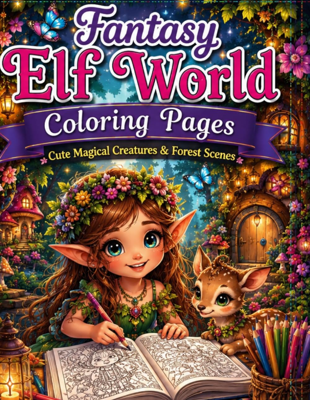 Fantasy Elf World Coloring Pages