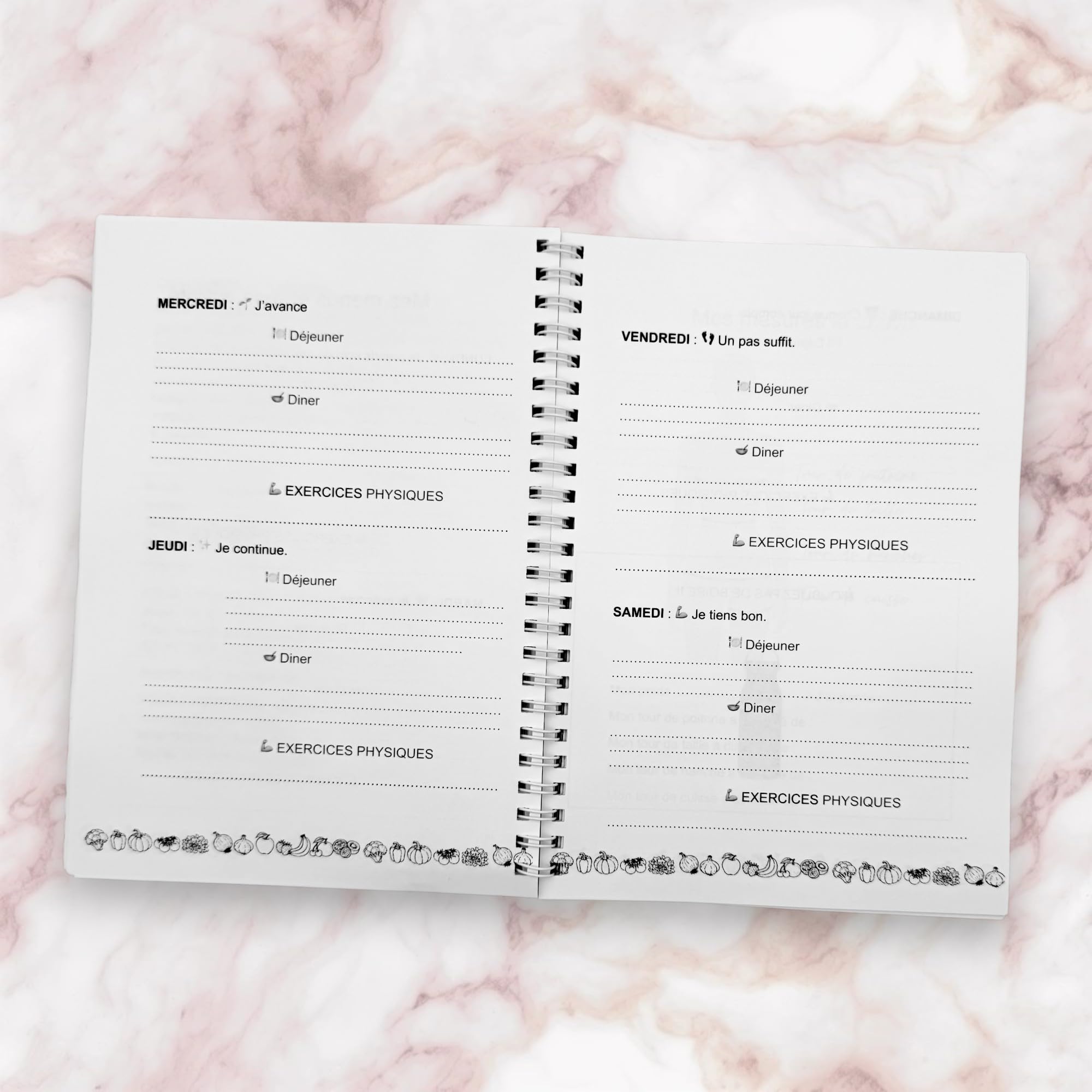 Générique Carnet minceur 8 semaines – Journal alimentaire avec suivi, menus, recettes et motivation