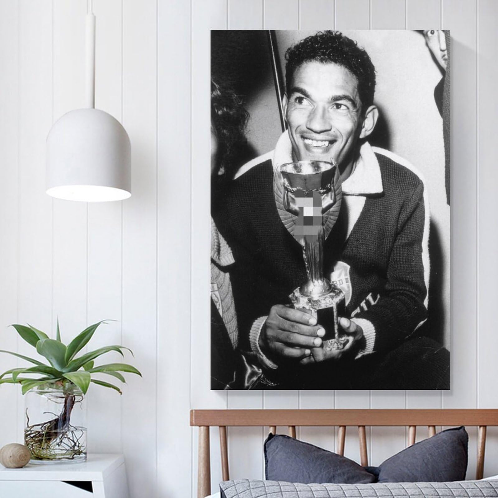 Poster Footballeur Brésilien Garrincha – 40x40 Cm – Décoration Murale Salon, Chambre – Cadeau Fan Football
