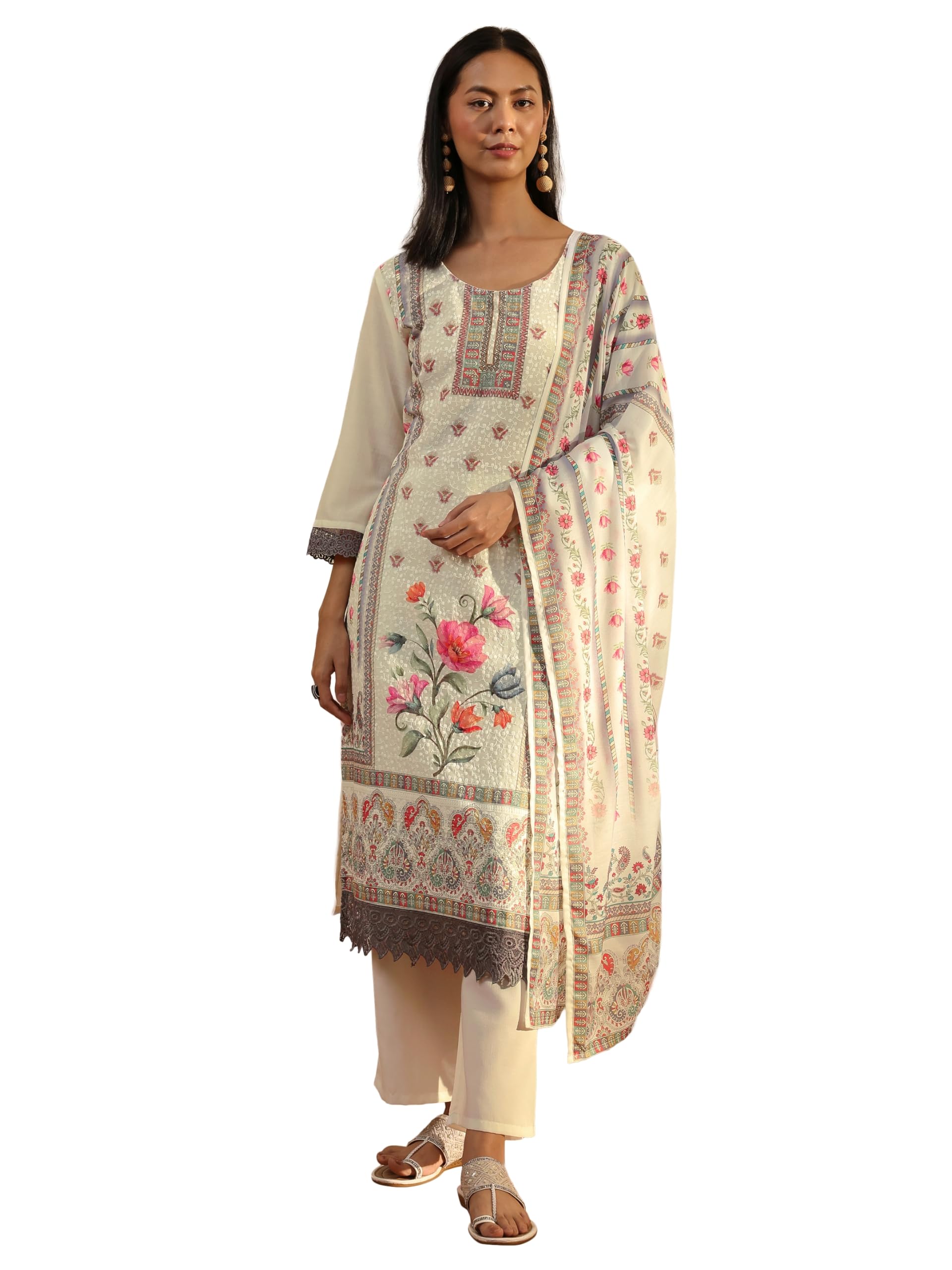 libas Printed Cotton Blend Straight Kurta With Trouser and Dupatta-picture-51