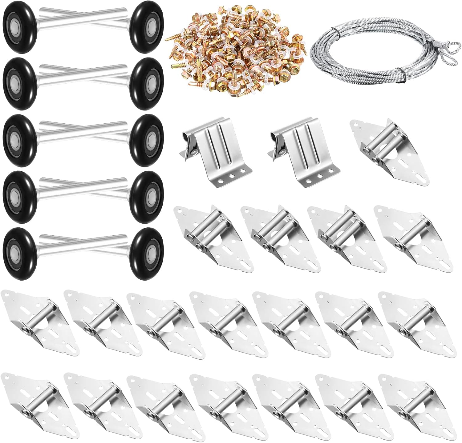 Lounsweer 117 Pcs Nylon Garage Door Replacement Rollers Kit