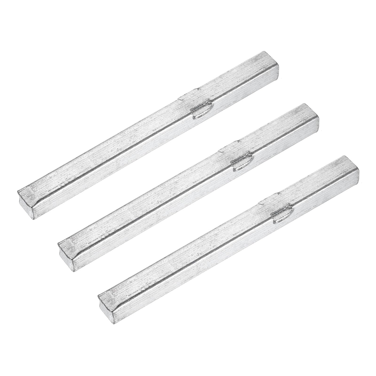 sourcing map 3Pcs Door Knob Spindle, 90mm Spare Door Handle Spindle Bar, Vintage Straight Knob Replacement Parts for Mechanical Locks, Silver Tone