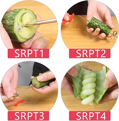 Miniatura 8 de Espiralizador de acero inoxidable de grado alimenticio fácil de usar y portátil ligero