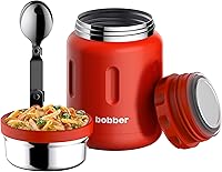 Vista 20 de BOBBER Termo aislado de acero inoxidable de 24 onzas para alimentos calientes con boca extra ancha, cuchara y tazón integrados, mantiene la comida