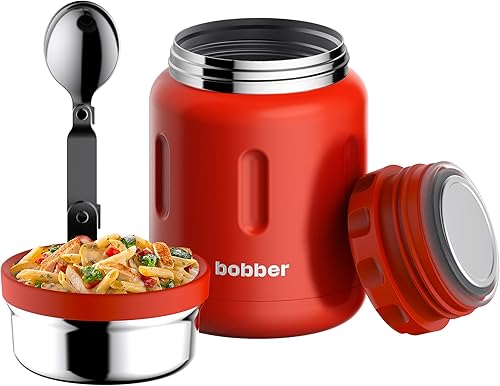 BOBBER Termo de alimentos de acero inoxidable aislado de 24 onzas para comida caliente, contenedor de almuerzo de boca extra ancha para adultos con