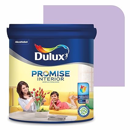 Dulux Promise Interior Emulsion Paint (10L, Viola) | Brighter & Longer-Lasting Colors | Rich Finish | Chroma Brite Technology | Anti-Chalk | Water-Based Acrylic Paint
