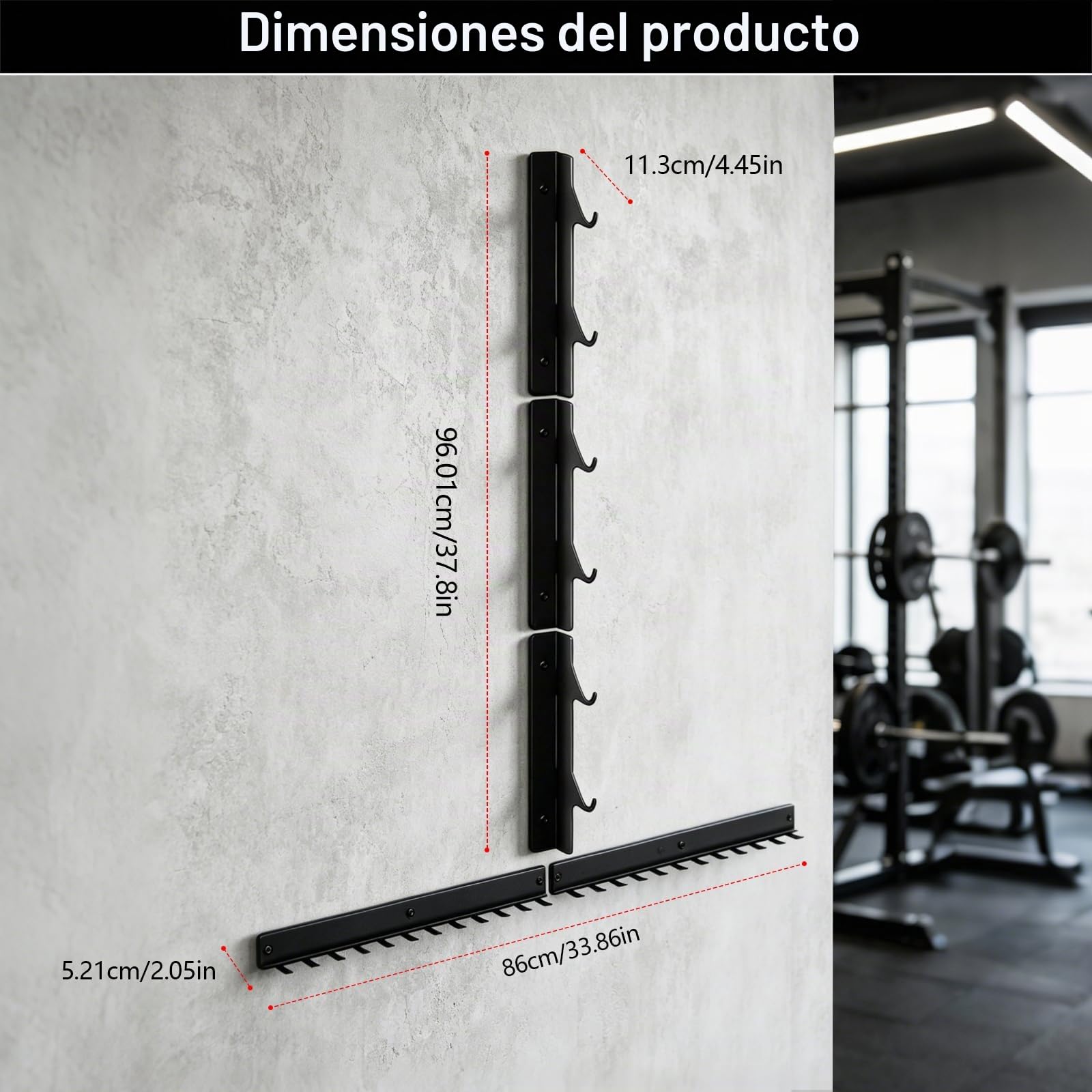 Soporte de pared para barra de dominadas y polea, con soporte para accesorios, para gimnasio en casa, para accesorios de polea, bandas de resistencia, cuerdas para saltar, equipamiento de fitness