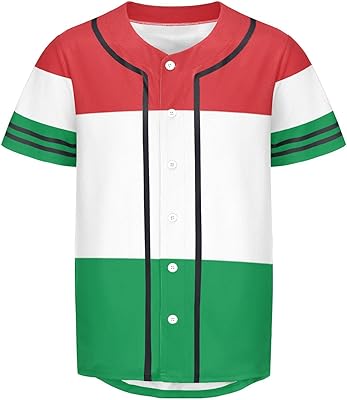 Vnurnrn Hungary Flag Mens Baseball Button Down Jersey Hipster Hip Hop T Shirts