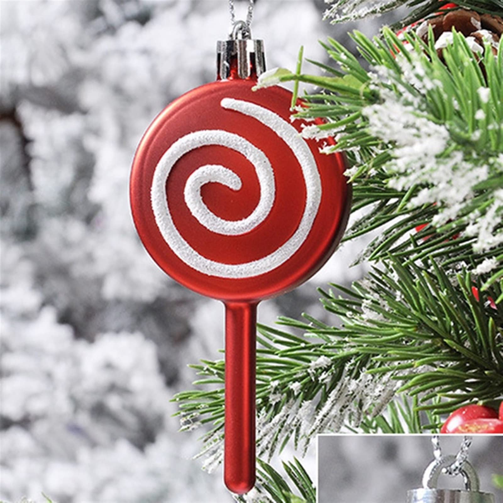 INEOUT 13 0pcs Adorno de Navidad Bola árbol de Navidad electroplacante Bola de plástico Adornado Pintado de árboles de árbol Bola de Estrella (Color : Redwhite)