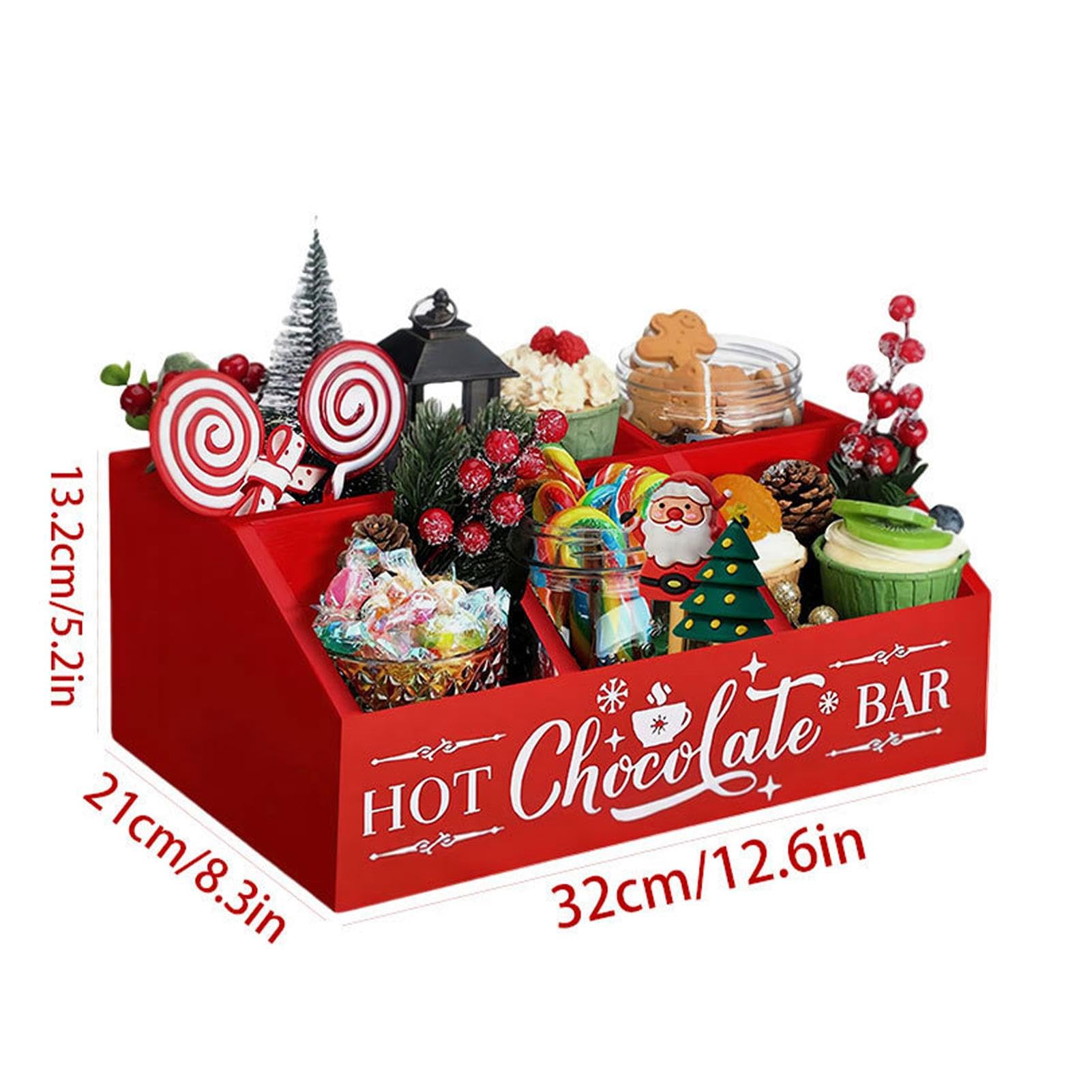 Bo?onarodzeniowe pude?ka przek?ski, pojemnik przek?ski blat roboczy, drewniana skrzynka dekoracyjna bo?onarodzeniowa z 5 przegródkami, pude?ko do przechowywania przek?sek festiwal