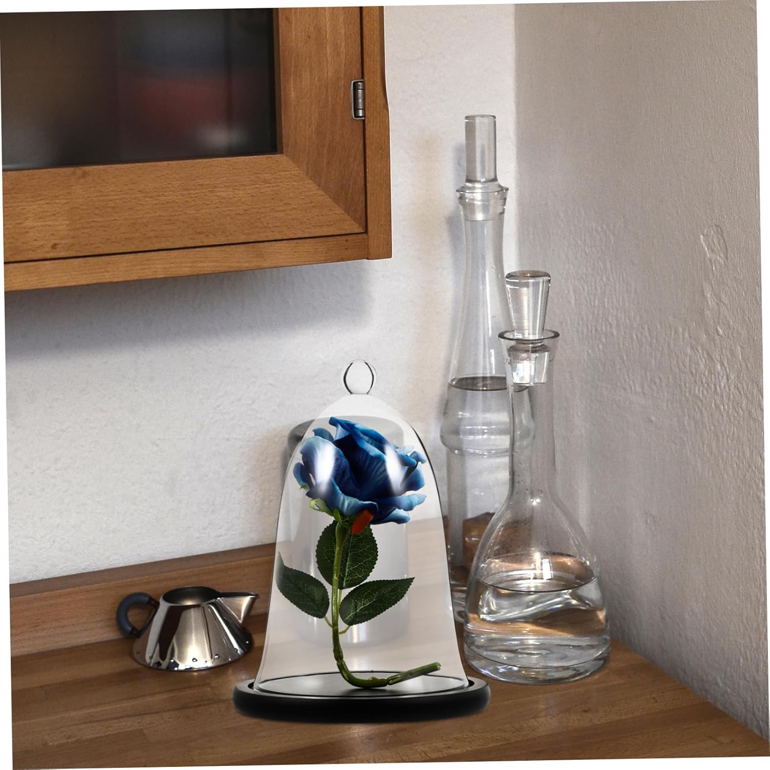 MAGICLULU 1set Eternal Flower Glass Dome Base Landscape Glass Cover for Desktop Adornment Elegant Centerpiece for Home Decor and Special Occasions