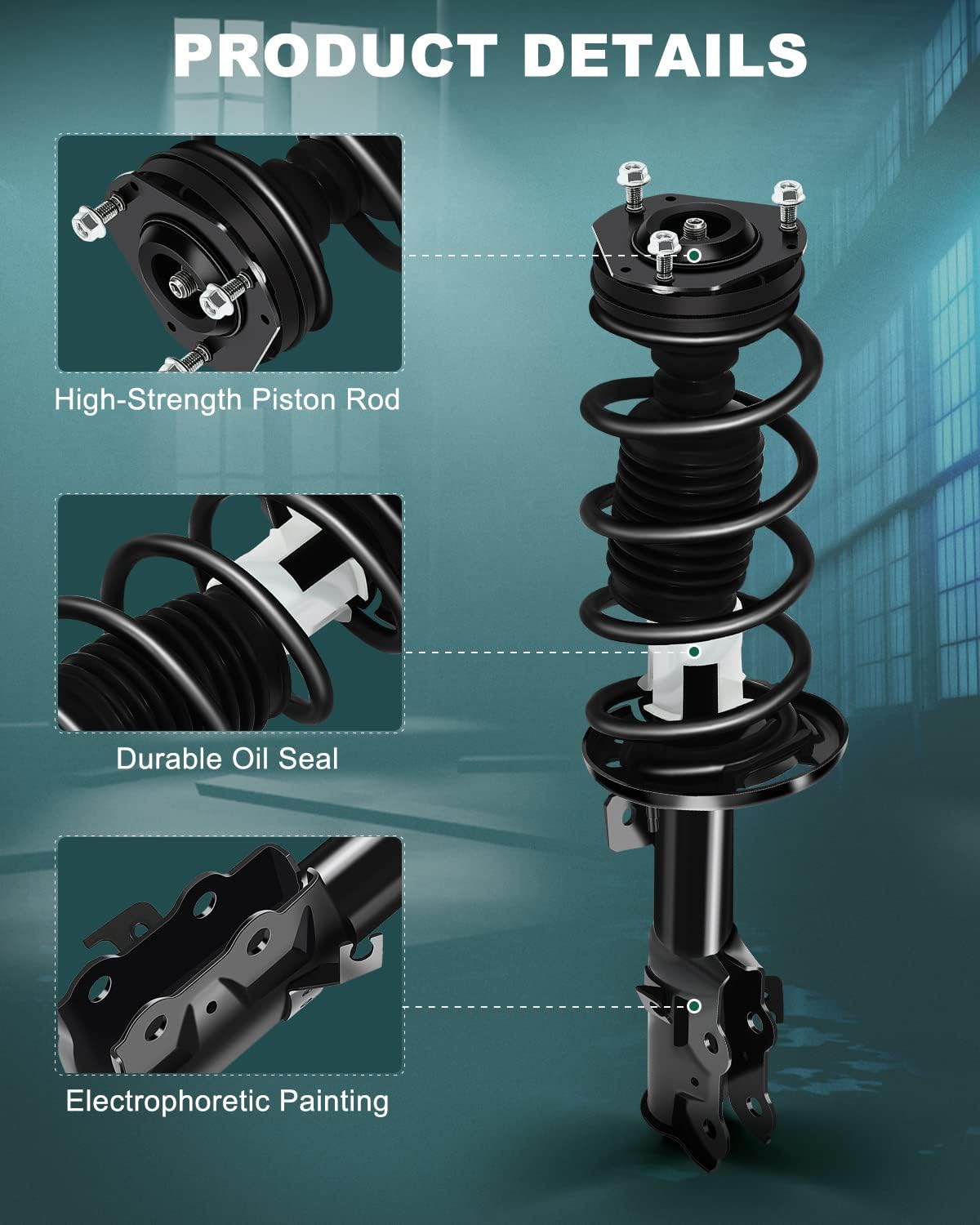 AUTOMUTO Strut Spring Assembly Front Struts Shock Absorber Fit for 2010-2013 for Ford Fiesta