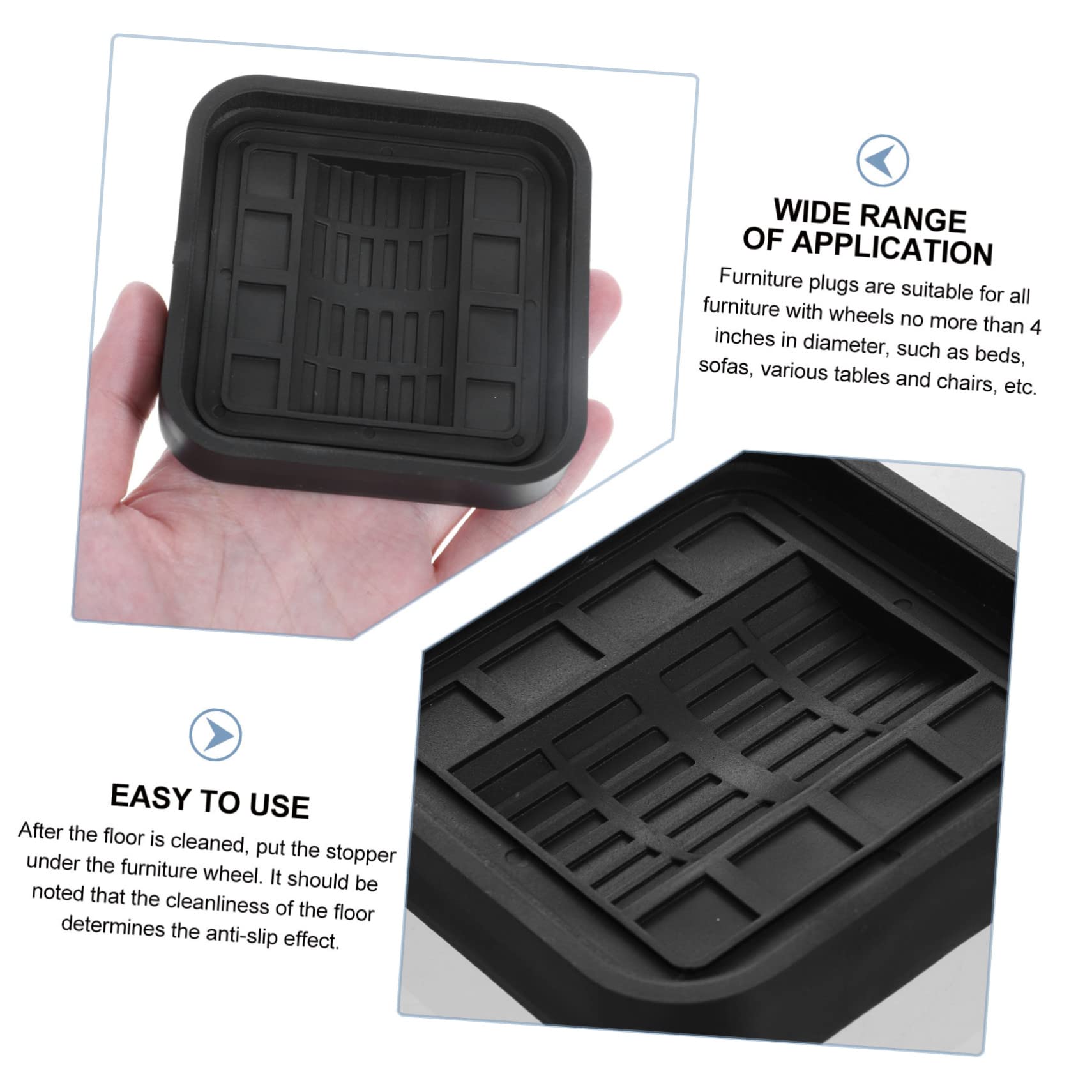 EXCEART Set Da 8 Pezzi Fermaruota Antiscivolo in Silicone Per Mobili, Pattini Per Ruote Girevoli, Protezione Per Pavimenti in Legno, Compatibile Divani, Letti e Sedie