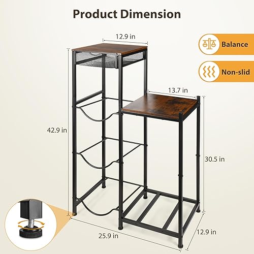 Miniatura 7 de CAROD Soporte para jarra de agua de 5 galones con cajones, soporte resistente para jarra de agua con soporte dispensador de agua, soporte para