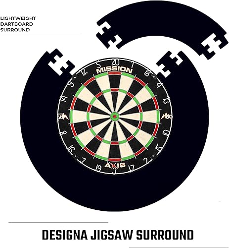 Miniatura 5 de Mission Darts Axis Home Centre SU082 - Paquete completo de dardos y diana con 2 juegos de dardos, color negro