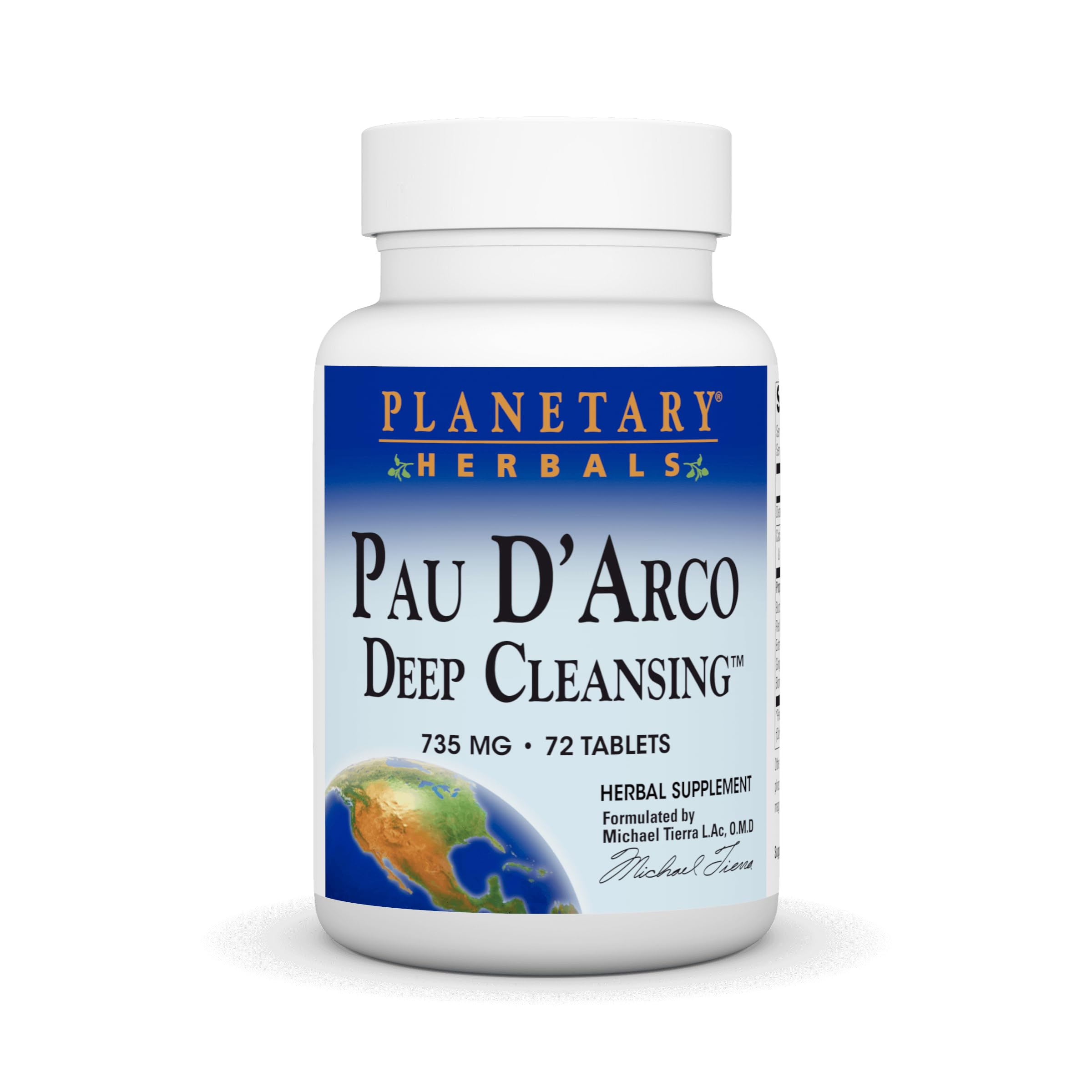 Planetary Herbals PAU D'Arco, 735 mg - 72 Tablets