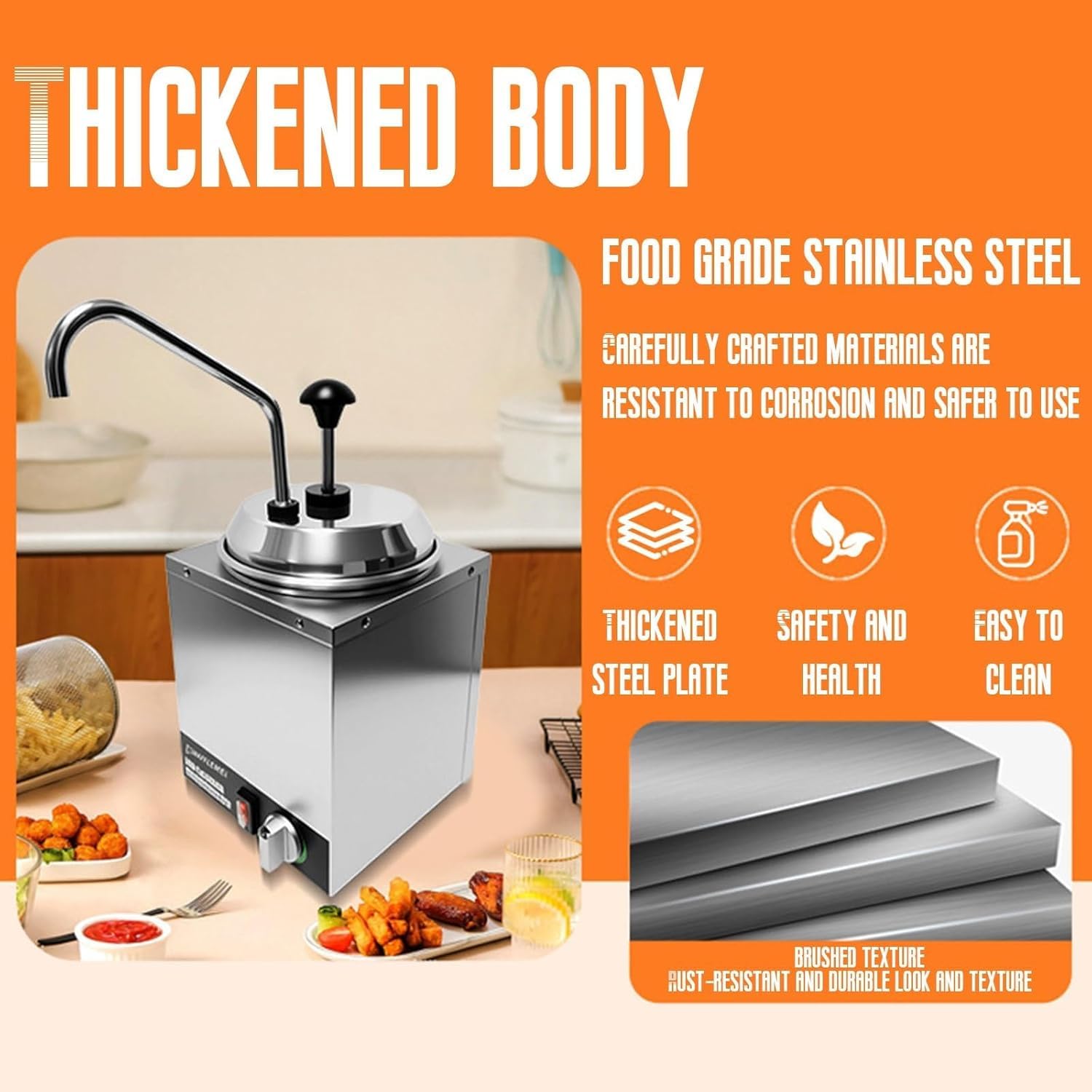 Nacho - Dispenser per salse al formaggio, capacità 2 l, temperatura regolabile da 30 a 85 °C, ideale per uso commerciale, perfetto per servire fondente caldo e salsa di formaggio