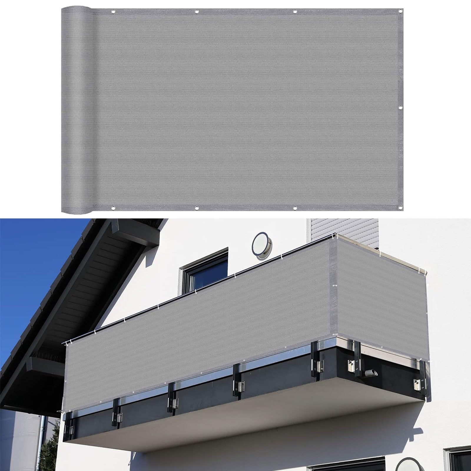 Balkon Sichtschutz – 110x900 Cm, Wind- & UV-Schutz, Anthrazit, Mit Kabelbindern, Für Balkon & Terrasse