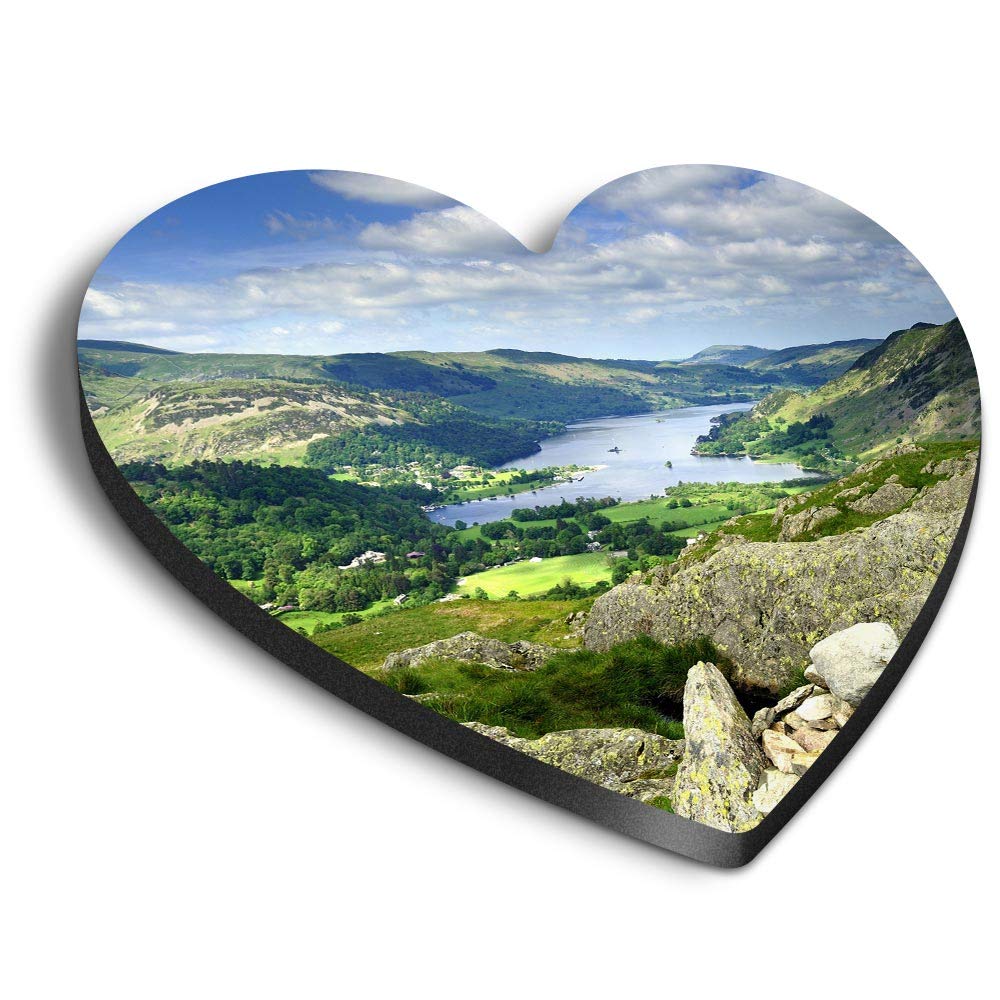 Destination Vinyl Ltd Multicolor 1 X Heart Mdf Magnets - Ullswater Lake District Arnison 14250
