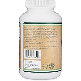 Monolaurin Immune Support Supplement 1,000mg per Serving, 210 Capsules (Vegan Safe, Non-GMO, Gluten Free) Immune Booster for Adults, Immune System Defense by Double Wood