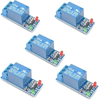 Oiyagai 5pcs 5V 1 Channel Relay Module High Level Trigger Relay Board for Arduino ARM PIC AVR MCU with LED Indicator Light
